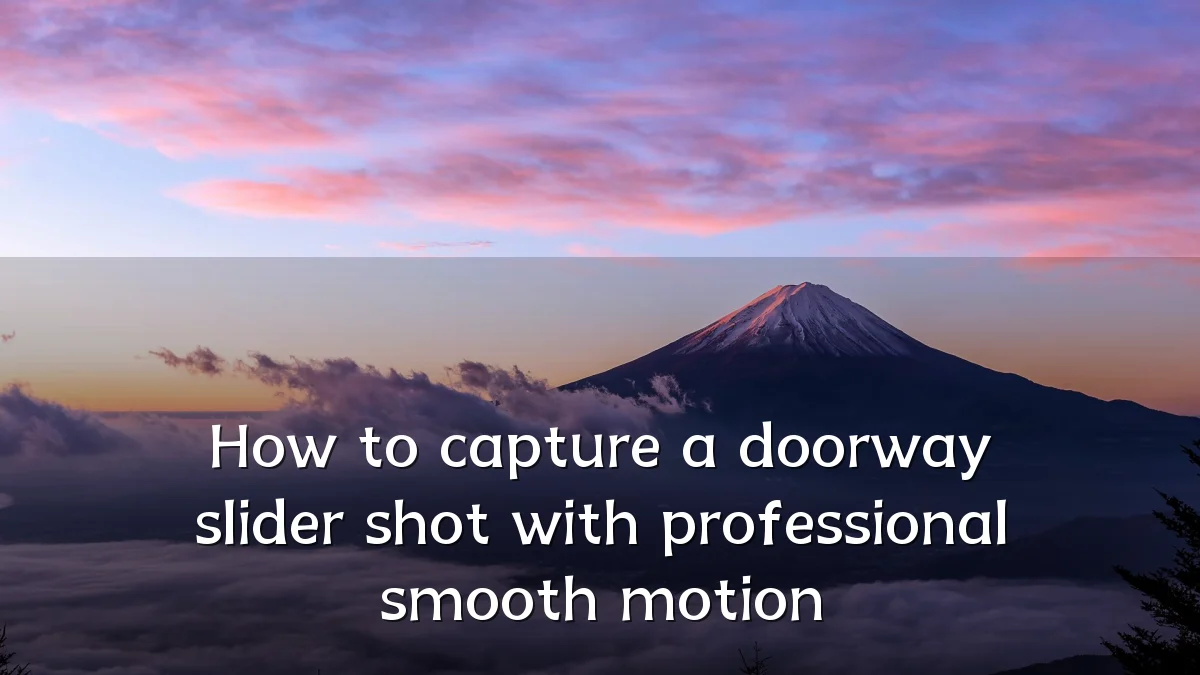 How to capture a doorway slider shot with professional smooth motion