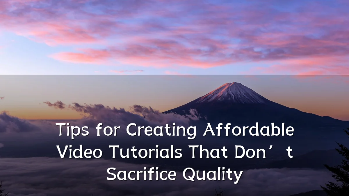 Tips for Creating Affordable Video Tutorials That Don’t Sacrifice Quality